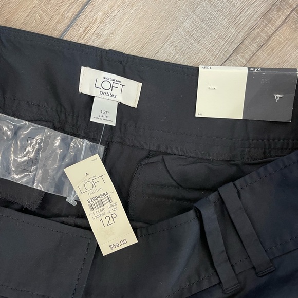 NWT Ann Taylor Loft Julie Black Flared Dress Pants Petite Size 12P Stretch - Picture 3 of 7